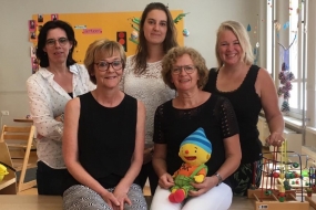 team de Vlinder v l n r. vlnr Claudia, Anja, Magalie, Ina, Desiree. Nog niet op foto nieuwe collega’s Miranda en Demelza.